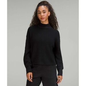 Lululemon Women's Merino Wool Blend‎ Ribbed Turtleneck Sweater Black- Size 4